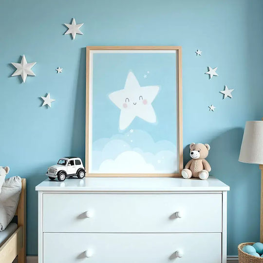 Kinderposter Blaues Sternchen 50x40cm