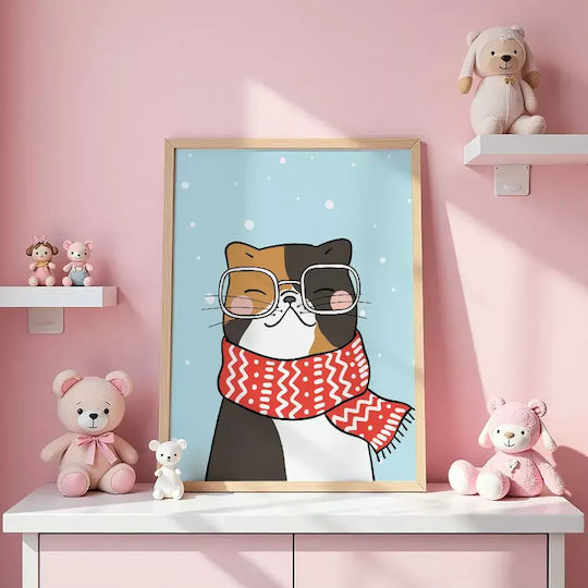 Παιδική Αφίσα Winter Cat 50x40εκ.