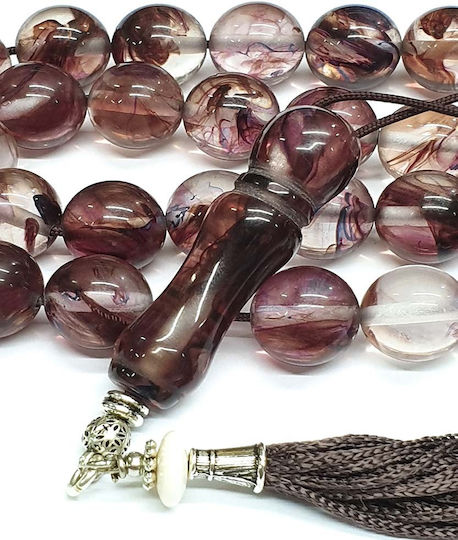 Roloi Komboloi Worry Beads with 33 Beads Made of Resin Length 41cm Multicolour