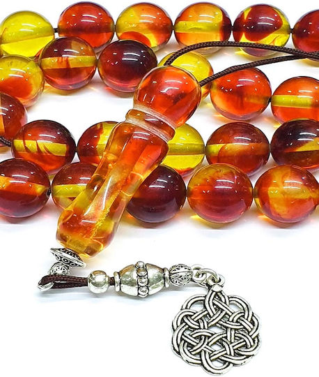 Roloi Komboloi Worry Beads with 33 Beads Made of Resin Length 42cm Multicolour