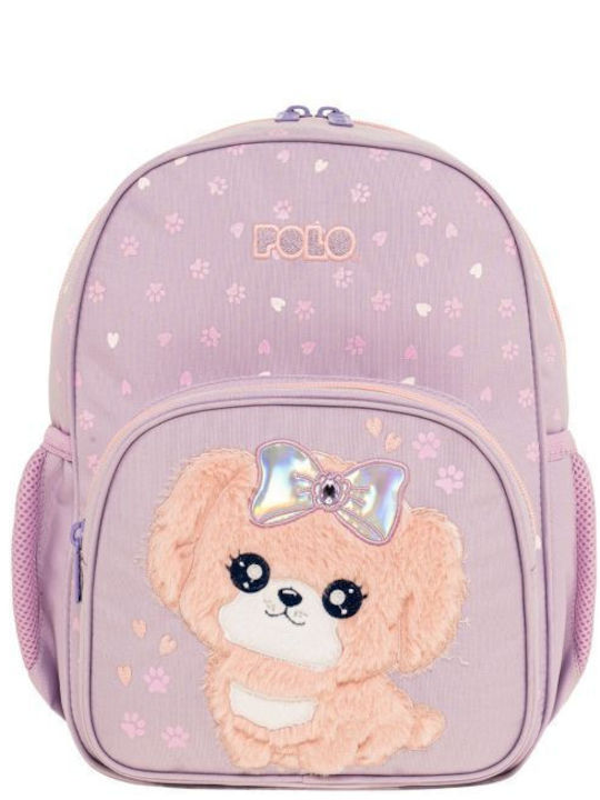 Polo Σχολική Τσάντα Πλάτης Νηπιαγωγείου Λιλά με Θήκη για Παγούρι 10lt 2026