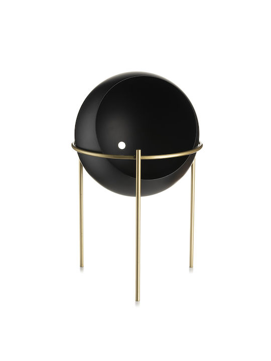 HowHomely Γλάστρα Μεταλλική Gold Black 25εκ.