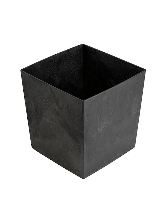 HowHomely Beton-Blumentopf Schwarz 41cm
