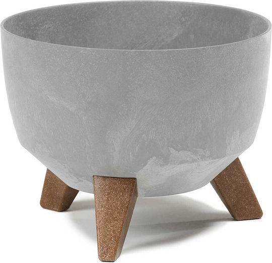 HowHomely Beton-Blumentopf Grau 29x18cm