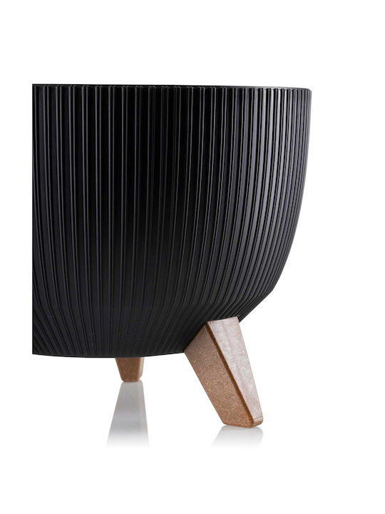 HowHomely Plastic Flower Pot Black 29x18cm