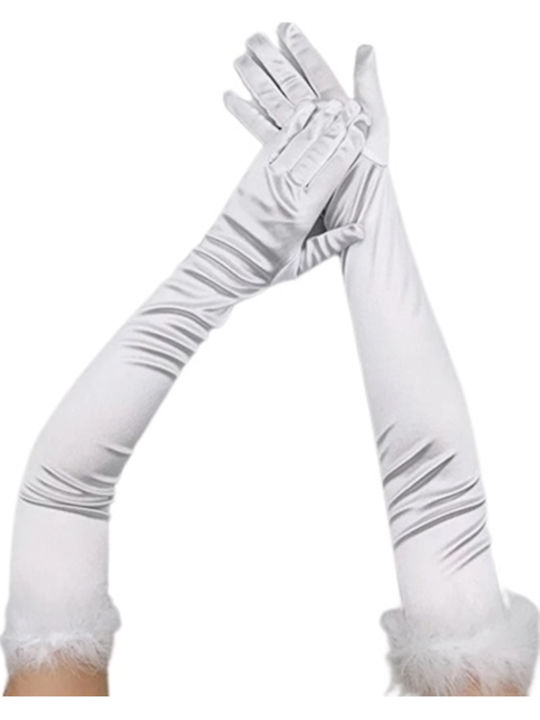 Weiße Damenhandschuhe