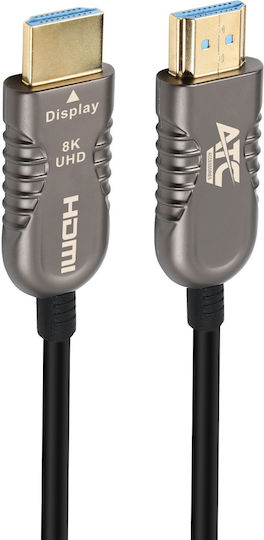 ATC HDMI 2.1 Ultra High Speed 48Gbps 4K 120Hz HDR VRR Cable HDMI male - HDMI male 15m Μαύρο