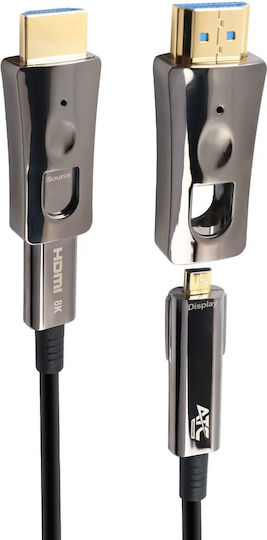 ATC HDMI 2.1 Ultra High Speed 48Gbps 4K 120Hz HDR VRR Kabel HDMI-Stecker - HDMI-Stecker 50m Schwarz