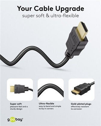 Goobay HDMI 2.0 Premium High Speed 4K 60Hz HDR Cable HDMI male - HDMI male 5m Μαύρο