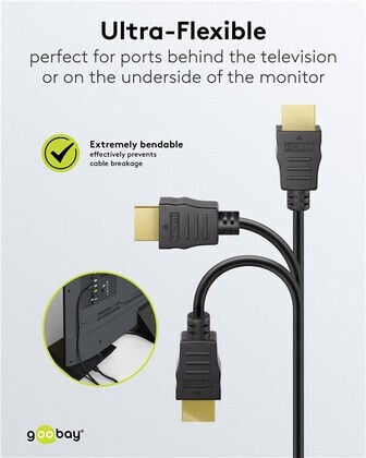 Goobay HDMI 2.0 Premium High Speed 4K 60Hz HDR Cable HDMI Male - HDMI Male 2m Black