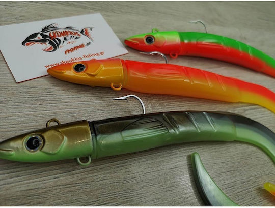 Soul Lures Snipe Eel Momeli Artificiale 160gr #15 Khaki - Verde Luminos