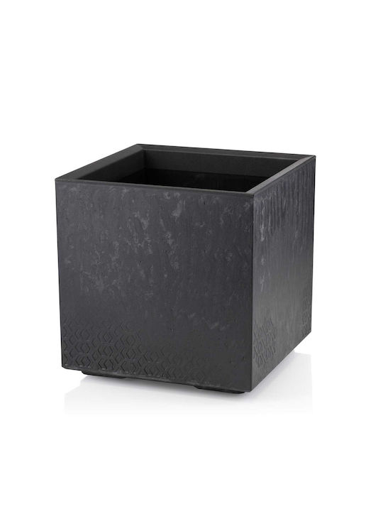 HowHomely Ghiveci De Flori Din Beton Negru 40x40 Cm