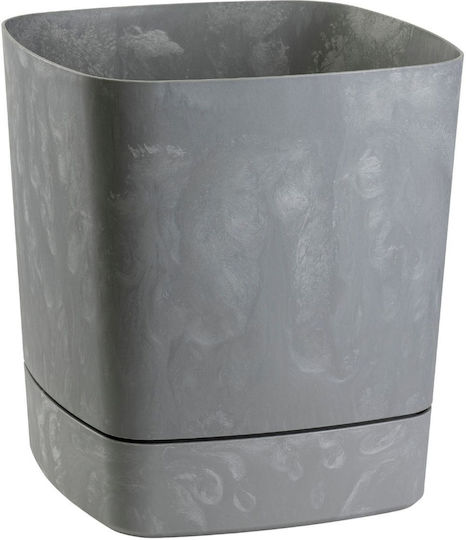 HowHomely Concrete Recycling Gray Flower Pot with Saucer 30x30cm