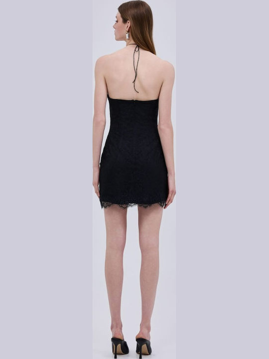 Mini Abendkleid Mit Spitze Schwarz