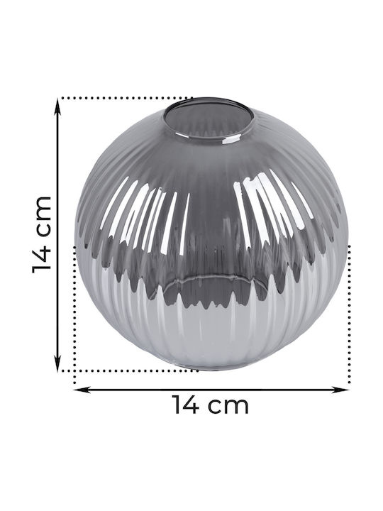 Riffle Graphite Glass Shade Small Ball 14cm