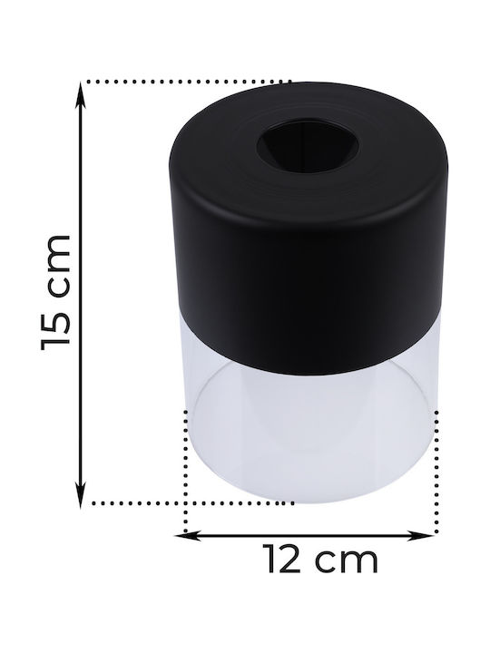 Roma Lamp Shade Colorless Black High 15cm