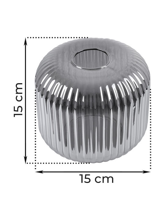 Riffle Graphite Glass Shade Cylinder 15cm