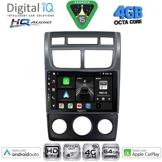 Digital IQ Автомобилна Аудио Система За Kia Soul 2008-2013 Bluetooth USB Вграден Wi-Fi GPS Apple CarPlay Android Auto С Touch Screen 9"