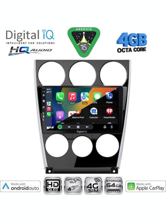 Digital IQ Car Audio System for Mazda 6 2005-2008 (Bluetooth/USB/WiFi/GPS/Apple CarPlay/Android Auto) with 9" Touch Screen