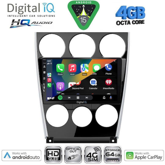 Digital IQ Car Audio System for Mazda 6 2005-2008 (Bluetooth/USB/WiFi/GPS/Apple CarPlay/Android Auto) with 9" Touch Screen