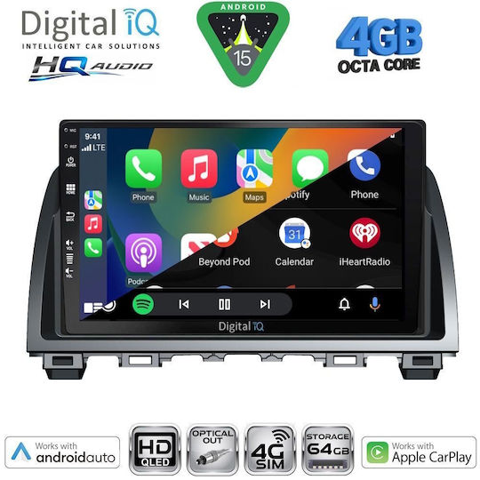 Digital IQ Ηχοσύστημα Αυτοκινήτου για Mazda 6 2012-2017 (Bluetooth/USB/WiFi/GPS/Apple-Carplay/Android-Auto) με Οθόνη Αφής 9"