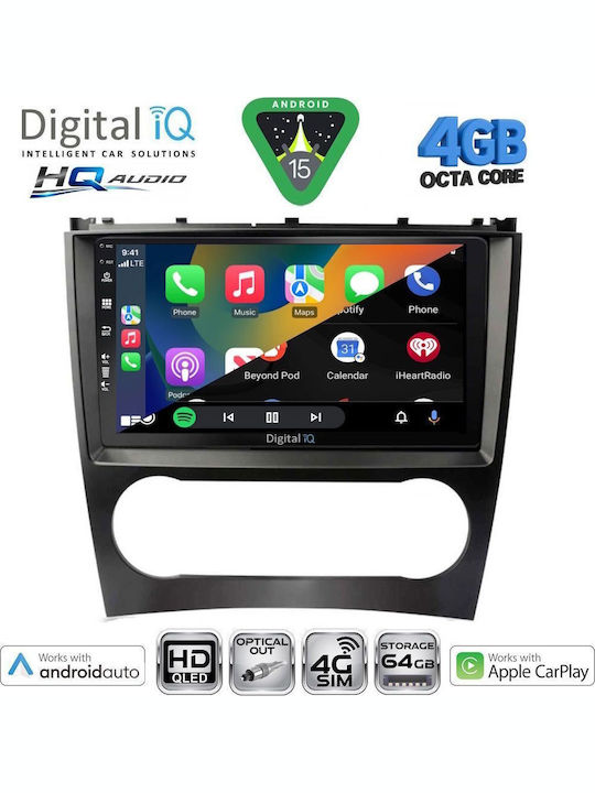 Digital IQ Car Audio System for Mercedes-Benz CLK Class 2004-2008 (Bluetooth/USB/WiFi/GPS/Apple CarPlay/Android Auto) with 9" Touch Screen