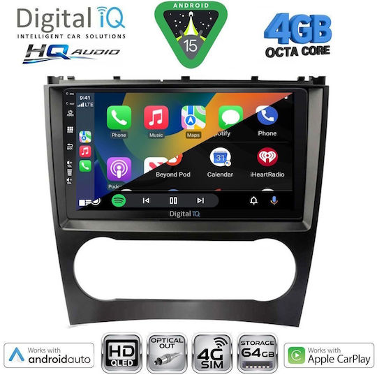 Digital IQ Car Audio System for Mercedes-Benz CLK Class 2004-2008 (Bluetooth/USB/WiFi/GPS/Apple CarPlay/Android Auto) with 9" Touch Screen