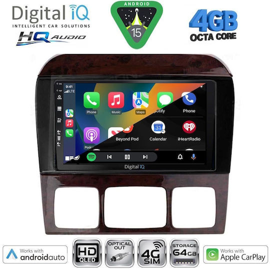 Digital IQ Car Audio System for Mercedes-Benz S Class 1998-2005 Bluetooth USB WiFi GPS Apple CarPlay Android Auto with 9" Touch Screen