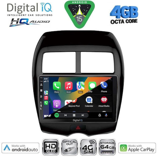 Digital IQ Car Audio System for Peugeot 4008 Mitsubishi Asx 2009 with Touch Screen 10" Digital IQ BXK 19430 CPAA Bluetooth USB WiFi GPS Apple CarPlay Android Auto