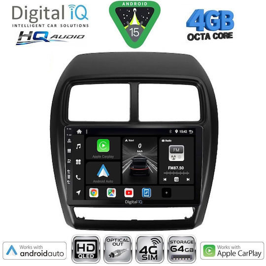Digital IQ Car Audio System for Peugeot 4008 Mitsubishi Asx 2009 with Touch Screen 10" Digital IQ BXK 19430 CPAA Bluetooth USB WiFi GPS Apple CarPlay Android Auto