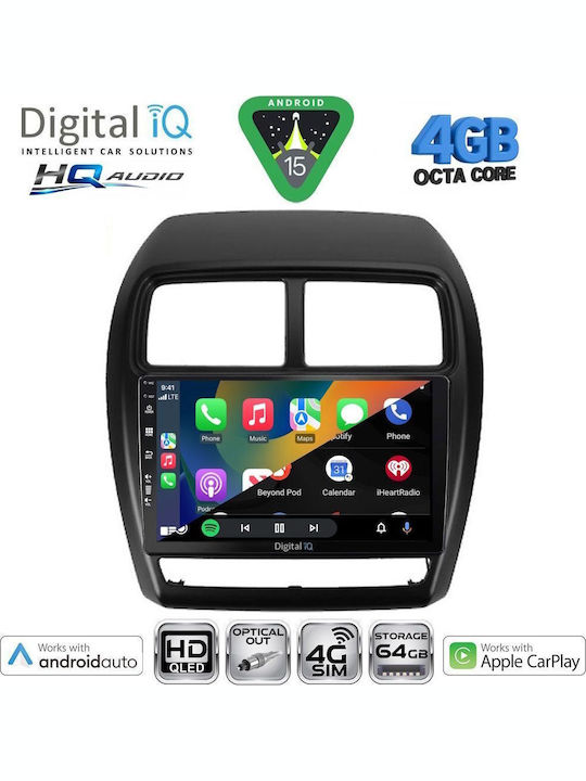 Digital IQ Car Audio System for Mitsubishi Asx 2020-2023 Bluetooth USB WiFi GPS Apple CarPlay Android Auto with 9" Touch Screen