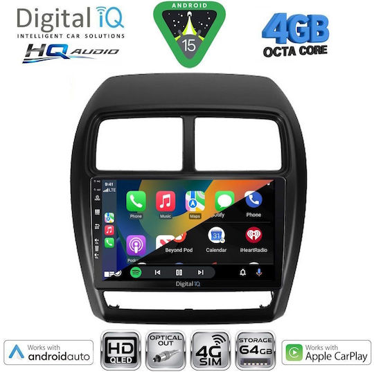 Digital IQ Car Audio System for Mitsubishi Asx 2020-2023 Bluetooth USB WiFi GPS Apple CarPlay Android Auto with 9" Touch Screen