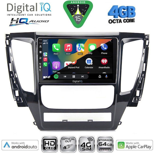 Digital IQ Car Audio System for Mitsubishi Pajero 2013-2020 Bluetooth USB WiFi GPS Apple CarPlay Android Auto with 9" Touch Screen