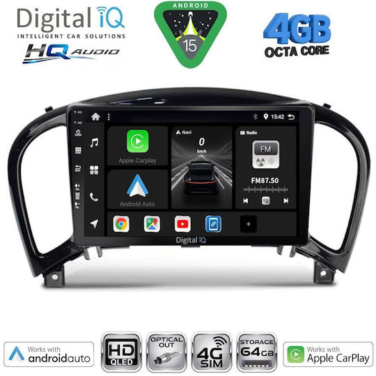 Digital IQ Car Audio System for Nissan Navara 1998-2004 Bluetooth USB WiFi GPS Apple CarPlay Android Auto with 10" Touch Screen