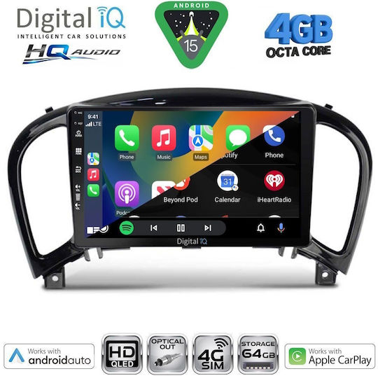 Digital IQ Car Audio System for Nissan Juke 2009-2020 Bluetooth USB WiFi GPS Apple CarPlay Android Auto with 9" Touch Screen