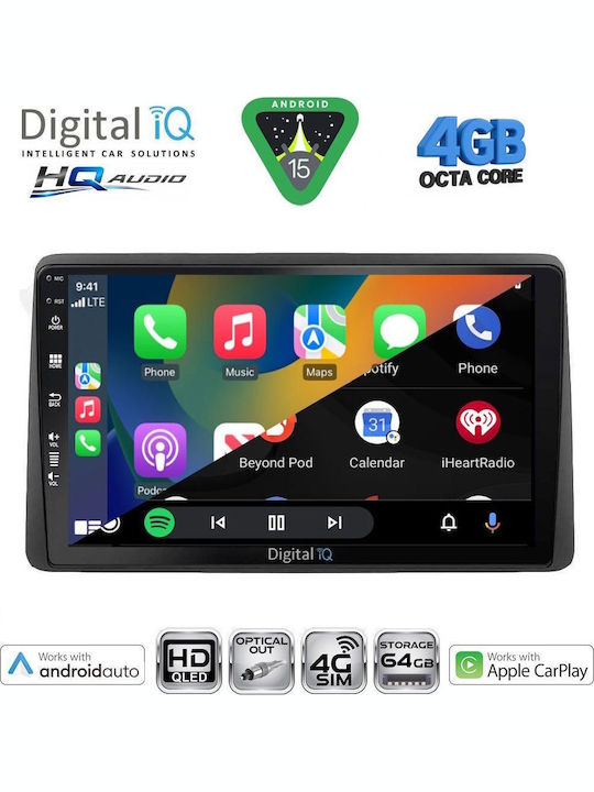 Digital IQ Car Audio System for Nissan Juke 2021 with Touch Screen 10" DIGITAL IQ BXK 19453 CPAA Bluetooth USB Wi-Fi GPS Apple CarPlay Android Auto