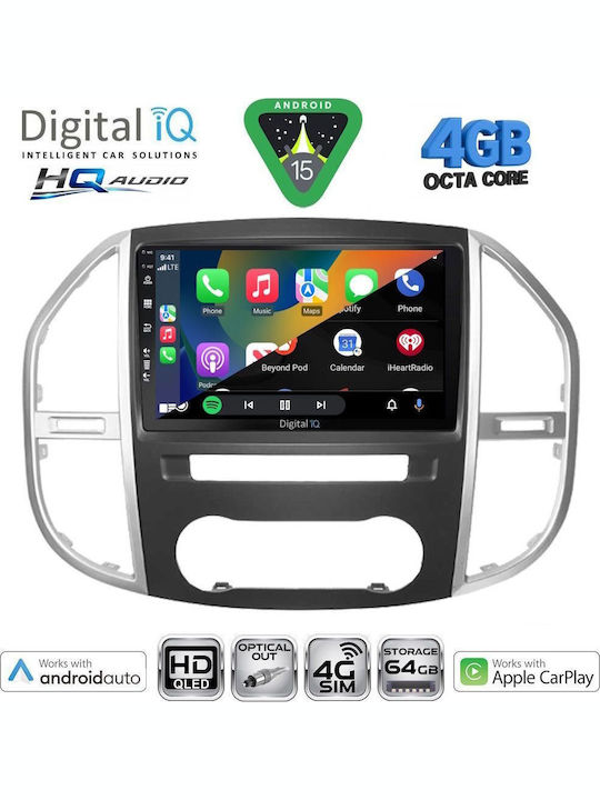 Digital IQ Car Audio System for Mercedes-Benz Vito Viano 2015 with Touch Screen 10 Digital IQ BXK 19429 CPAA Bluetooth USB Wi-Fi GPS Apple CarPlay Android Auto