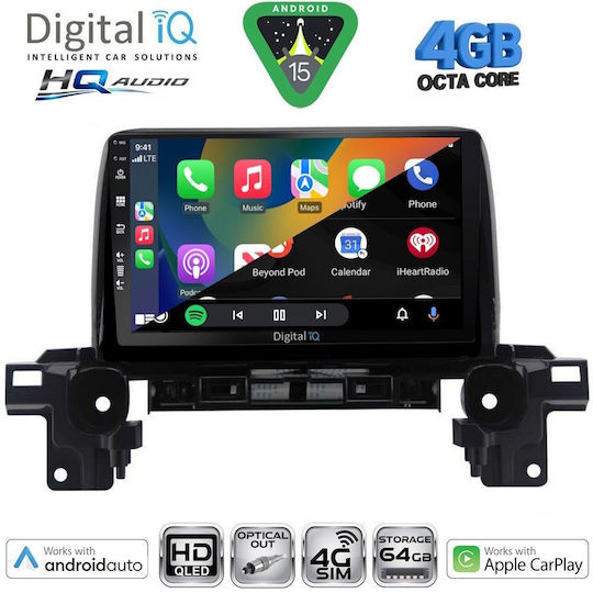 Digital IQ Car Audio System for Mazda CX-5 2017 with Touch Screen 9" Digital IQ BXK 19381 CPAA Bluetooth USB Wi-Fi GPS Apple CarPlay Android Auto