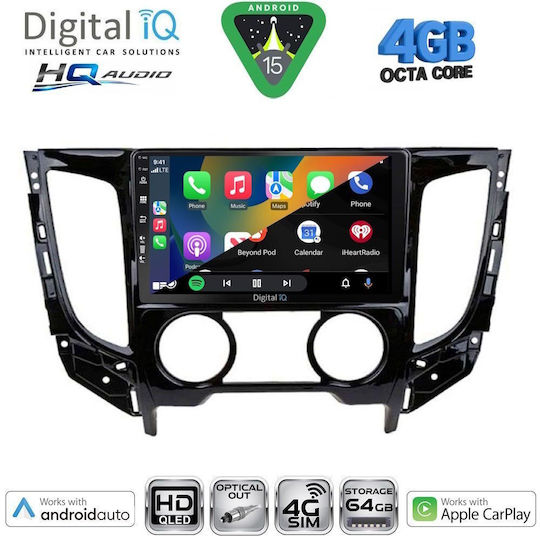 Digital IQ Ηχοσύστημα Αυτοκινήτου για Mitsubishi L200 2015-2019 με A/C (Bluetooth/USB/WiFi/GPS/Apple-Carplay/Android-Auto) με Οθόνη Αφής 9"