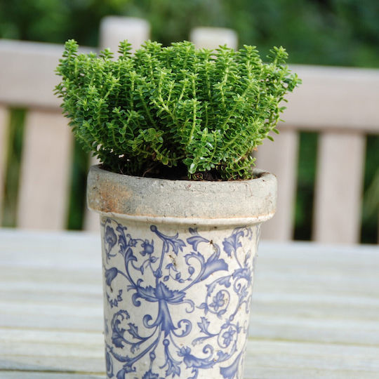 Esschert Design Keramischer Pflanzentopf Blau 13x16cm