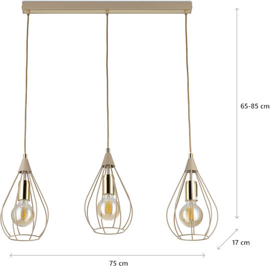 HowHomely Adjustable Beige Ceiling Light with E27 Socket