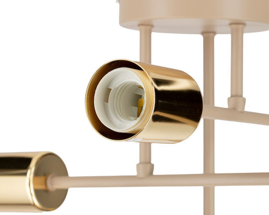 HowHomely Beige Pendant Ceiling Light For 6 E27 Bulbs