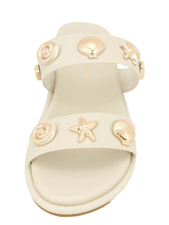 Neuca Leder Flache Sandalen für Damen Beige