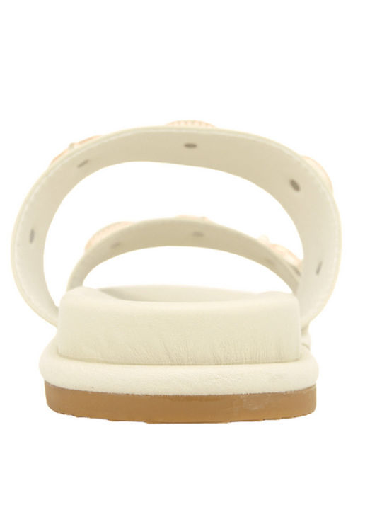 Neuca Leder Flache Sandalen für Damen Beige