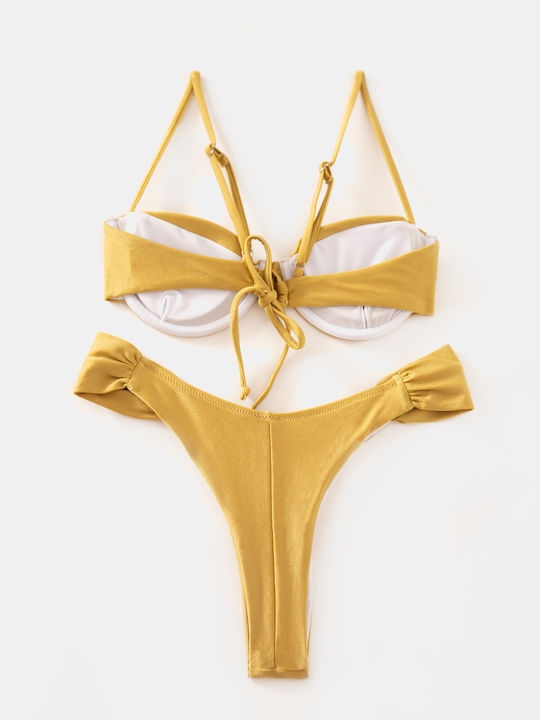 Bikini Set Underwire Gold Size L Gold