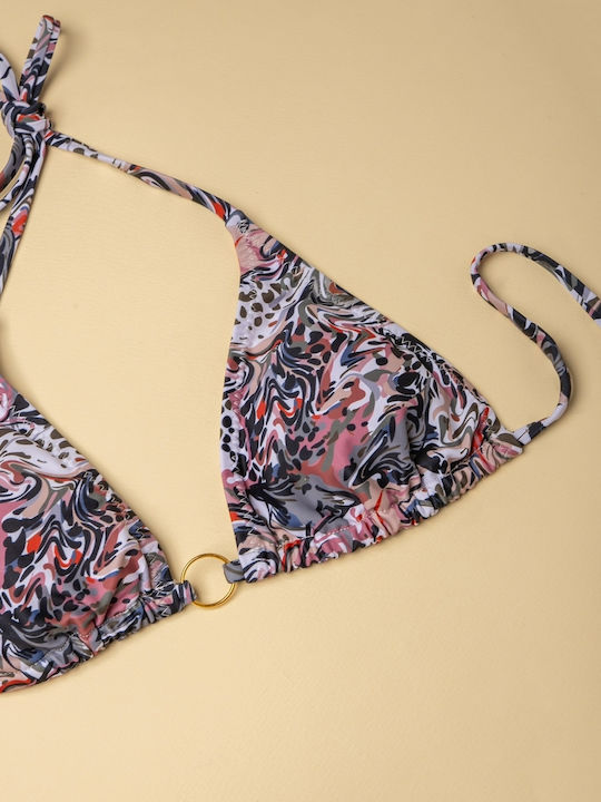 Set Bikini Triunghi Inelat Imprimeu Mărimea S Multicolor