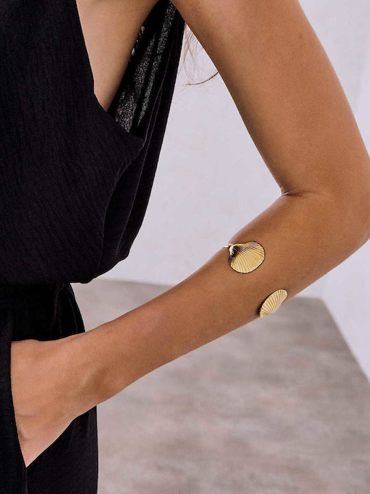 Celestino Γυναικείο Βραχιόλι Cuff Κοχύλια Χρυσαφί