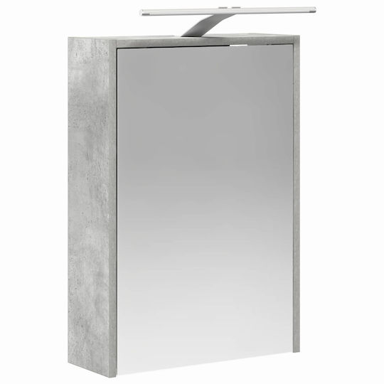vidaXL Плот с Мивка и Огледало със Светлина М43xД16xВ62.5cm Сив Бетон