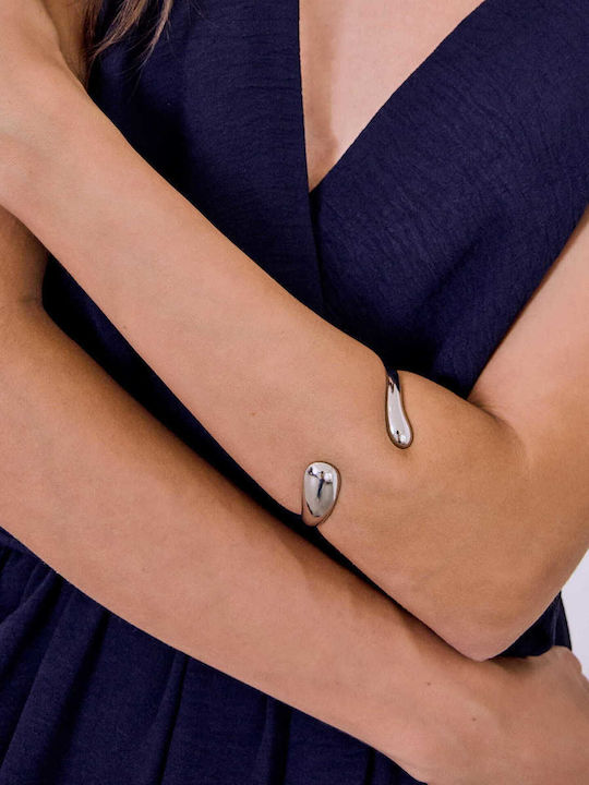 Celestino Γυναικείο Βραχιόλι Cuff Ατσάλι Ασημί