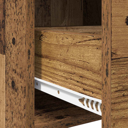 Metal Bedside Table With Brown Glass Surface 40x36x70cm